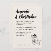 Invitation Match Fabriqué dans le ciel Retro Élégant Mariage  (Devant / Derrière)