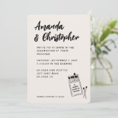 Invitation Match Fabriqué dans le ciel Retro Élégant Mariage  (Debout devant)