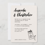 Invitation Match Fabriqué dans le ciel Retro Élégant Mariage  (Devant)