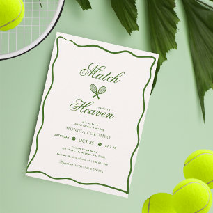 Invitation Match Fabriqué en Heaven Tennis Theme Fête des mar