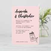 Invitation Match Fabriqué en Mariage noir rétro paradis (Debout devant)