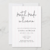 Invitation Match Made in Heaven Elegant Script Bridal Shower (Devant)