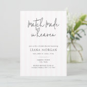 Invitation Match Made in Heaven Elegant Script Bridal Shower (Debout devant)