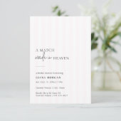 Invitation Match Made in Heaven Stripe Bridal Shower Invite (Debout devant)