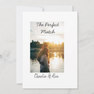 Invitation match parfait photo couple mariage moderne ajouter