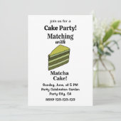Invitation Matcha Green Cake Party drôle (Debout devant)