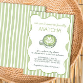 Invitation Matcha Green Tea Hand Drawn Baby Shower
