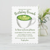 Invitation Matcha Green Tea Latte Party Anniversaire Brunch (Debout devant)