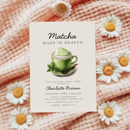 Invitation Matcha made in Heaven Fête des mariées