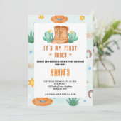 Invitation maternelle Mon Premier Rodéo Cowboy (Debout devant)