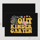 Invitation Maternelle Peace Out Groovy Dernier Jour D'école (Devant / Derrière)