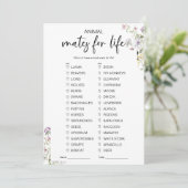 Invitation Mates d'animaux pour la Fête des mariées de vie je (Debout devant)