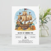 Invitation Matey Custom Boat Pirate Anniversaire (Debout devant)