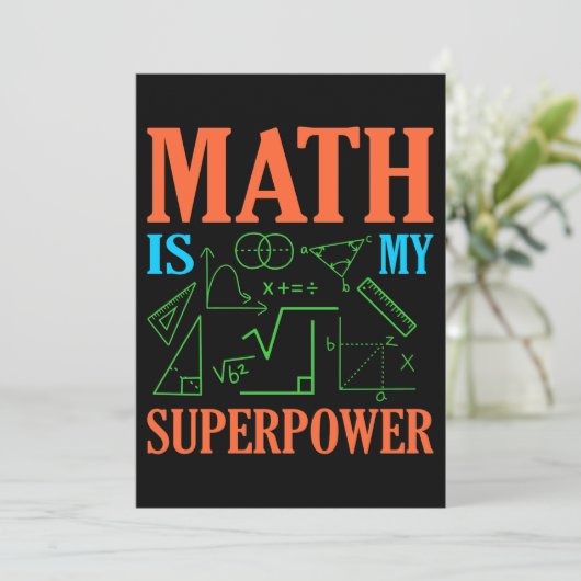 Invitation Math Est Superpower Enseignant Mathématiques Mathé (Debout devant)