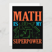 Invitation Math Est Superpower Enseignant Mathématiques Mathé (Devant / Derrière)