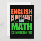 Invitation Math Is Importanter Teacher Mathematic Maths (Devant / Derrière)
