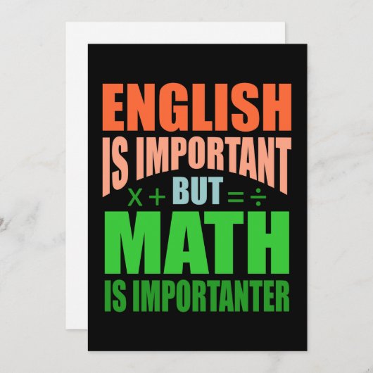 Invitation Math Is Importanter Teacher Mathematic Maths (Devant / Derrière)