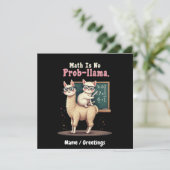 Invitation Math Is No Prob-llama Fun & Cute Math Inspiration (Debout devant)