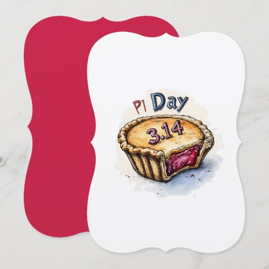Invitation Math Rencontre Dessert : Fun Pi Day Celebration (Devant / Derrière)