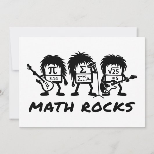 Invitation Math Rocks Academic Rock Band Humor (Devant)