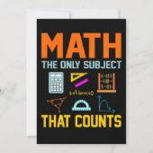 Invitation Math Sujet Counts Mathématique Math Enseignant (Devant)