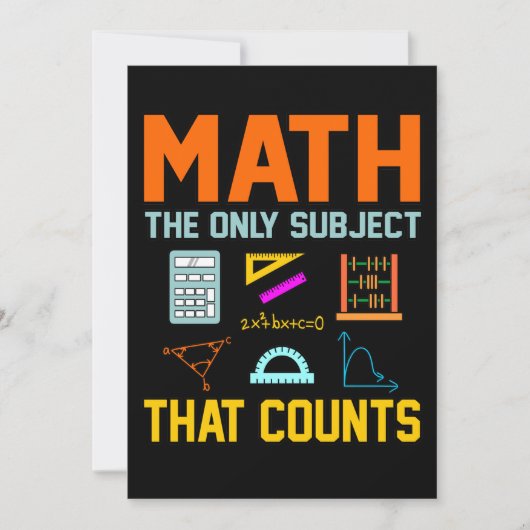Invitation Math Sujet Counts Mathématique Math Enseignant (Devant)