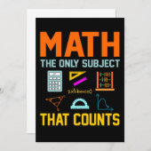 Invitation Math Sujet Counts Mathématique Math Enseignant (Devant / Derrière)