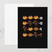 Invitation Math Teacher Humor Thanksgiving Weekend Order Of O (Devant / Derrière)