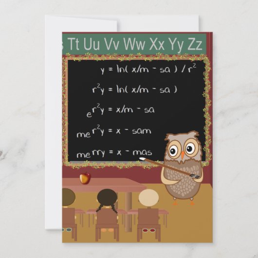 Invitation Mathématiques Noël souhait (Devant)