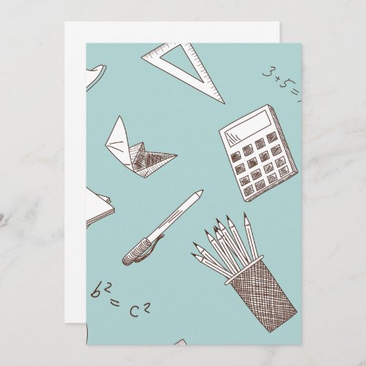 Invitation Mathématiques scolaires (Devant / Derrière)