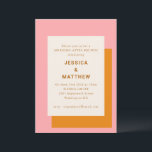 Invitation Matin géométrique moderne après Brunch rose orange<br><div class="desc">Moderne Géométrique Gras Rose et Orange Stylish Matin après Mariage Brunch Invitation</div>