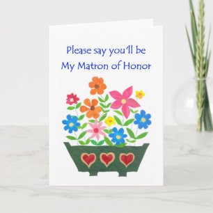 Invitation Matron of Honor Invite Card