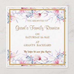 Invitation Matte 5,25 po x 5,25 po, enveloppes blanches stand