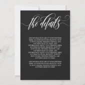 Invitation Matte Black Typographie Informel 2 en 1 Mariage (Dos)
