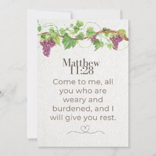 Invitation Matthieu 11:28 Venez à moi Écriture Vigne