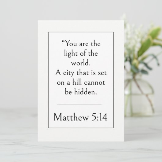 Invitation Matthieu 5:14 Verset Biblique, Écriture Encouragea (Debout devant)