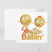 Invitation Matzo Ballin'. Pâque juive Seder de Pâque (Devant / Derrière)