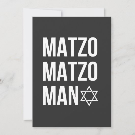 Invitation Matzo Matzo Man Juif Hanukkah (Devant)