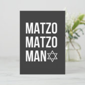 Invitation Matzo Matzo Man Juif Hanukkah (Debout devant)