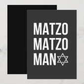 Invitation Matzo Matzo Man Juif Hanukkah (Devant / Derrière)