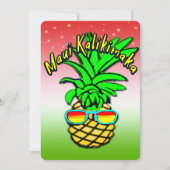 Invitation Maui Kalikimaka Pun Hawaiian Christmas Pineappy (Devant)
