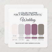 Invitation Mauve and Soft Gray Wedding Color Palette Card (Devant / Derrière)
