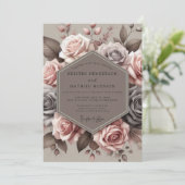 Invitation Mauve Antique Bloom Wedding (Debout devant)