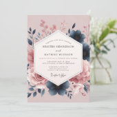 Invitation Mauve Bloom Botanical Romance Wedding (Debout devant)
