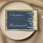 Invitation Mauve blue gold glitter drips luxury Bridesmaid
