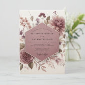 Invitation Mauve Botanical Bloom Wedding (Debout devant)