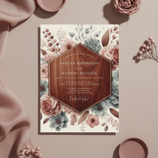 Invitation Mauve Botanical Romance Wedding