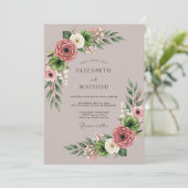 Invitation Mauve Captivating Succulent Wedding (Debout devant)