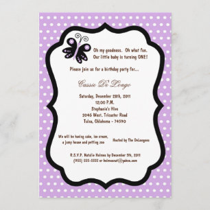 invitation mauve-clair de fête d'anniversaire du