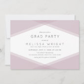 Invitation Mauve Couche géométrique et foncé violet de la par (Devant)